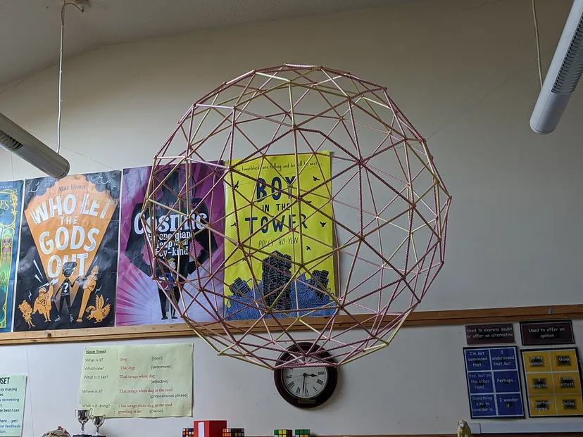 Geodesic straw sphere (The sun as a geodesic sphere)