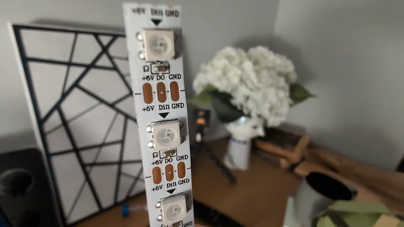Close up of Neopixel LEDs