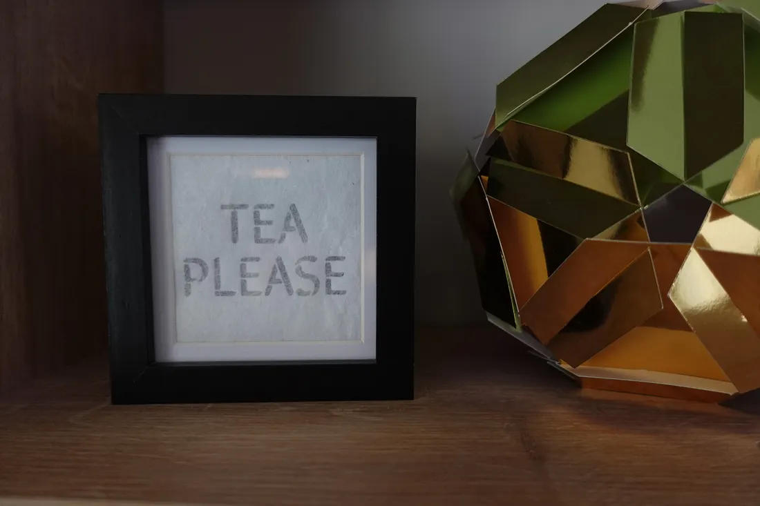A dormant Tea Please light waiting to be triggered