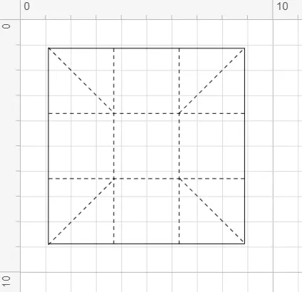 Simple net for an open bottomed cube shown in the Cricut Design Space software