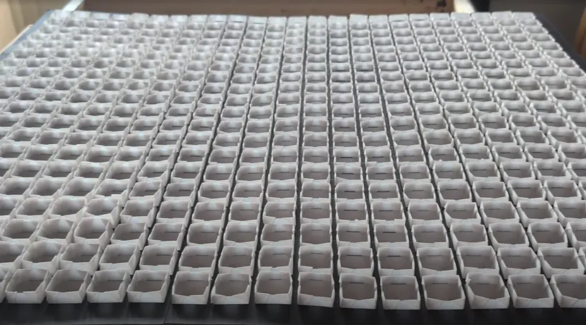 The underside of the cubes looking mesmerising when laid out in a grid.